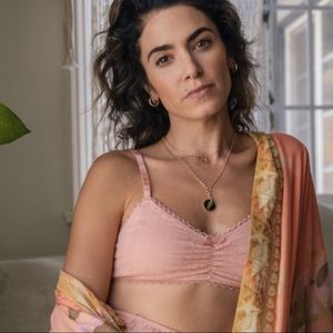 Spell Blush Lana Organic Cotton Bralette Sz L